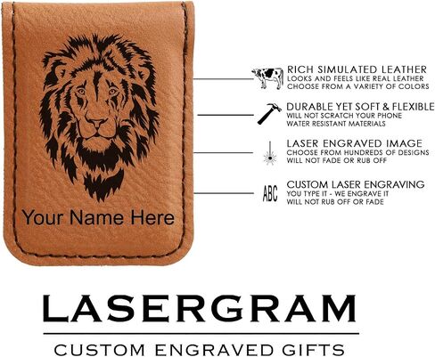 LaserGram Slim Magnetic Money Clip, Tyrannosaurus Rex Dinosaur, Personalized Engraving Included (Dark Brown) in Kuwait