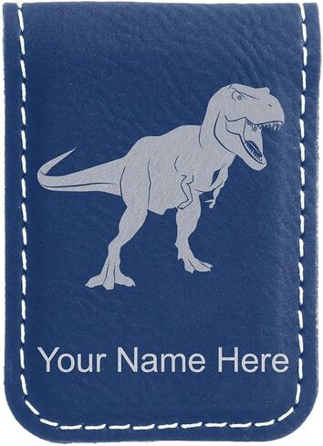 LaserGram Slim Magnetic Money Clip, Tyrannosaurus Rex Dinosaur, Personalized Engraving Included (Dark Brown) in Kuwait