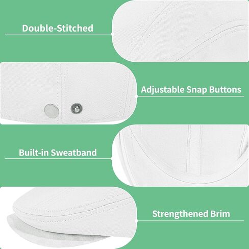 100% Cotton Newsboy Cap for Men Adjustable Flat Gatsby Ivy Cabbie Beret Hat for Summer Driving Hunting in Saudi Arabia