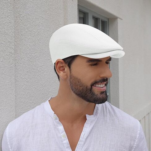 100% Cotton Newsboy Cap for Men Adjustable Flat Gatsby Ivy Cabbie Beret Hat for Summer Driving Hunting in Saudi Arabia