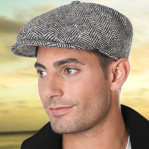 Lierys Herringbone Flat Cap Men | Made in Italy in Saudi Arabia