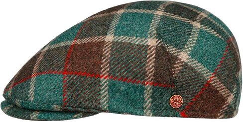 Mayser Sidney Big Colour Check Flat Cap Men - Made in The EU in Saudi Arabia