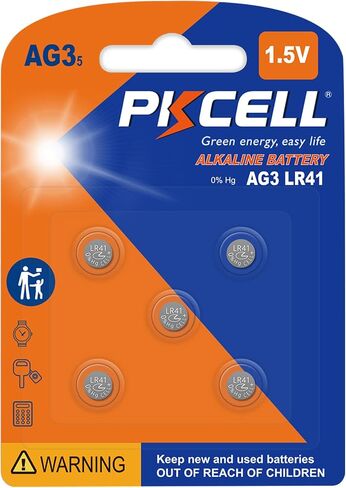 PKCELL AG3 1.5V Battery LR41 392 384 192 Button Alkaline Cell for Digital Thermometer- 5Count in Kuwait