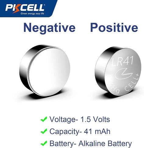 PKCELL AG3 1.5V Battery LR41 392 384 192 Button Alkaline Cell for Digital Thermometer- 5Count in Kuwait