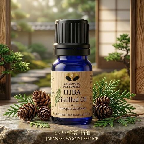 Premium Japanese Essential Oil Set - 100% Pure Hiba Oil for Diffuser & Aromatherapy - Steam Distilled, Therapeutic Grade Produced in Japan - 2 Pack (5ml Each) (Hiba) in Saudi Arabia