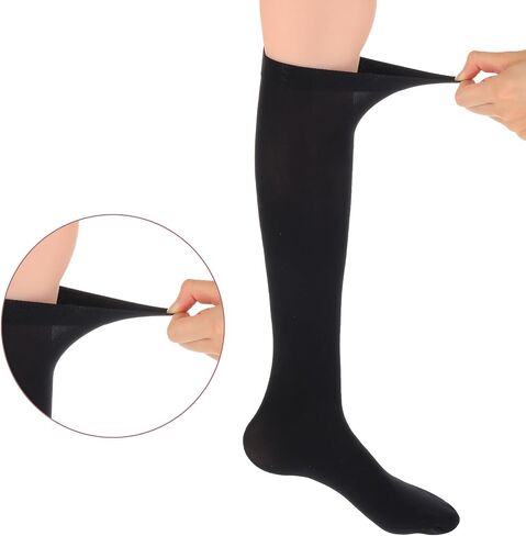 3 أزواج المرأة جوارب طويلة إلى الركب جوارب سوداء طويلة للنساء جوارب بنطلون غير شفافة بسط المخملية فستان جوارب حجم 5-11 in Kuwait