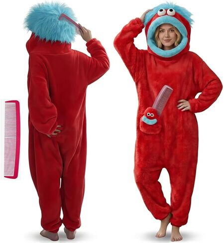 Goofy Onesie Pajamas -Big Mouth Monster Onesie, Coral Fleece Couple Loungewear, Pajama Party & Cozy Sleepwear Gift in Saudi Arabia