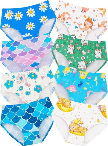 Girls' Underwear,Soft Cotton Tagless Panties for Toddlers & Little Kids' Comfort,Breathable Briefs,8-Pack in Saudi Arabia