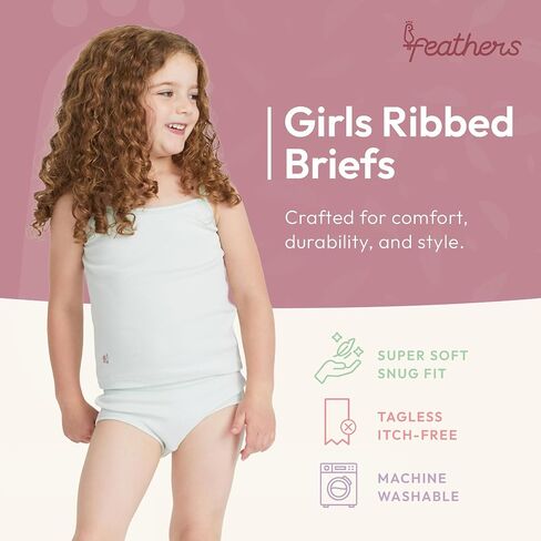 Feathers Girls Pastel Ribbed Briefs Panties (5-Pack) in Saudi Arabia