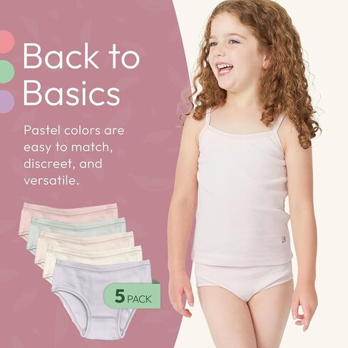 Feathers Girls Pastel Ribbed Briefs Panties (5-Pack) in Saudi Arabia