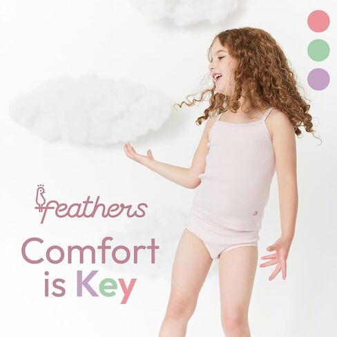 Feathers Girls Pastel Ribbed Briefs Panties (5-Pack) in Saudi Arabia