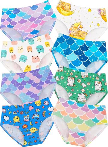 Girls' Underwear,Soft Cotton Tagless Panties for Toddlers & Little Kids' Comfort,Breathable Briefs,8-Pack in Kuwait