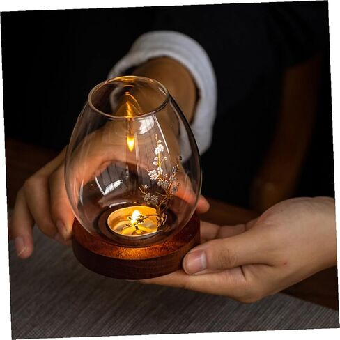Operitacx Glass Candle Shade with Flower Pattern Glass Cover for Candle for Romantic Dinner and Home Décor in Kuwait