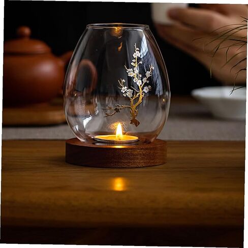 Operitacx Glass Candle Shade with Flower Pattern Glass Cover for Candle for Romantic Dinner and Home Décor in Kuwait