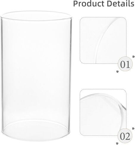 jojofuny Glass Cylinder Candle Shade 6x15cm Open Ended Glass Candle Holder for Table Centerpiece Home Décor in Kuwait