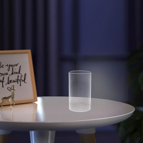 jojofuny Glass Cylinder Candle Shade 6x15cm Open Ended Glass Candle Holder for Table Centerpiece Home Décor in Kuwait