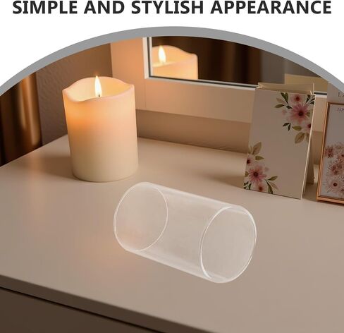 jojofuny Glass Cylinder Candle Shade 6x15cm Open Ended Glass Candle Holder for Table Centerpiece Home Décor in Kuwait