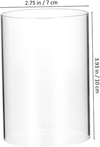 Housoutil Glass Pillar Candle Holder Cylindrical Candle Shade 7x10cm Windproof for Home and Dining Table Decor in Saudi Arabia