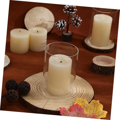 Housoutil Glass Pillar Candle Holder Cylindrical Candle Shade 7x10cm Windproof for Home and Dining Table Decor in Saudi Arabia