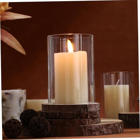 Housoutil Glass Pillar Candle Holder Cylindrical Candle Shade 7x10cm Windproof for Home and Dining Table Decor in Saudi Arabia