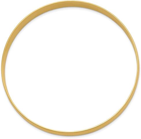 14K Yellow Gold 8mm Solid Polished Half-Round Slip-On Bangle in Kuwait