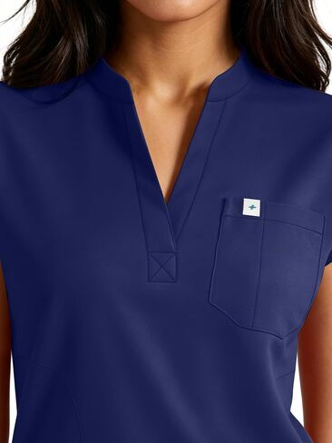 Women's Scrub Set - Sleeveless Stand-up Collar & Joggers - 11 Pockets - 4-Way Stretch Medical Nursing Uniform in Saudi Arabia