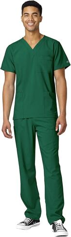 WonderWink W123 Unisex 4-Pocket Utility Top & Unisex Multi-cargo pant Scrub Set + Badge Reel in Kuwait