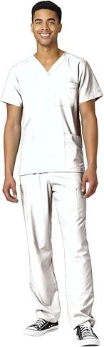 WonderWink W123 Unisex 4-Pocket Utility Top & Unisex Multi-cargo pant Scrub Set + Badge Reel in Kuwait