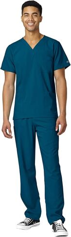 WonderWink W123 Unisex 4-Pocket Utility Top & Unisex Multi-cargo pant Scrub Set + Badge Reel in Kuwait