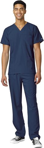 WonderWink W123 Unisex 4-Pocket Utility Top & Unisex Multi-cargo pant Scrub Set + Badge Reel in Kuwait