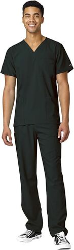 WonderWink W123 Unisex 4-Pocket Utility Top & Unisex Multi-cargo pant Scrub Set + Badge Reel in Kuwait