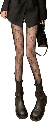 Stockings Lace Tights Sheer Fishnet Hollow Patterned Pantyhose 1Pcs（Black） in Kuwait