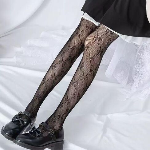 Stockings Lace Tights Sheer Fishnet Hollow Patterned Pantyhose 1Pcs（Black） in Kuwait