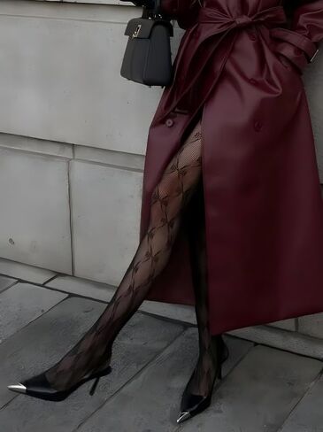 Stockings Lace Tights Sheer Fishnet Hollow Patterned Pantyhose 1Pcs（Black） in Kuwait