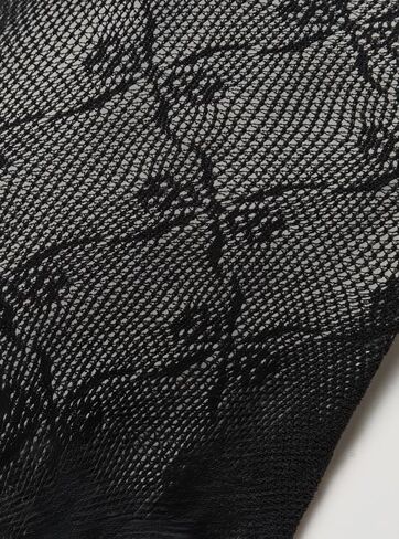 Stockings Lace Tights Sheer Fishnet Hollow Patterned Pantyhose 1Pcs（Black） in Kuwait