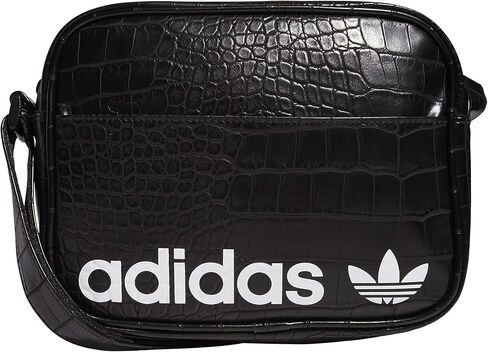 حقيبة كتف Adidas Originals Airliner باللون الأسود/الأبيض مقاس واحد in Kuwait