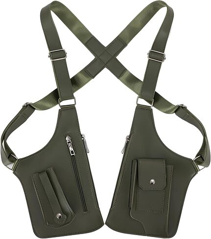 Double Shoulder Armpit Bag for Men, Anti-Theft Underarm Shoulder Holster Bag with Adjustable Strap, Hidden Phone Wallet Pocket for Travel & Daily Commute (Light Brown) in Saudi Arabia