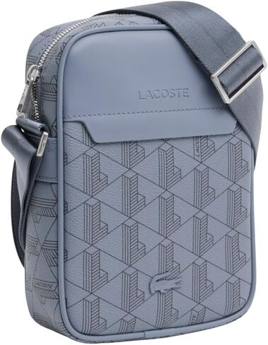 Lacoste Men's The Blend Satchel, Mono Folkstone Gray Abime, One Size in Kuwait