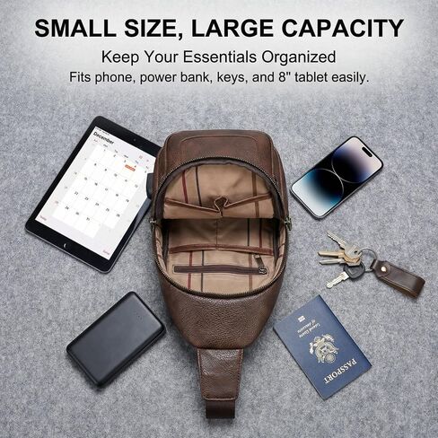 Men's Chest Bag,Sling Crossbody Shoulder Bag,Satchel Pouch Side Crossover Bag,Casual Bag Pack for Travel Daily (Brown) in Saudi Arabia