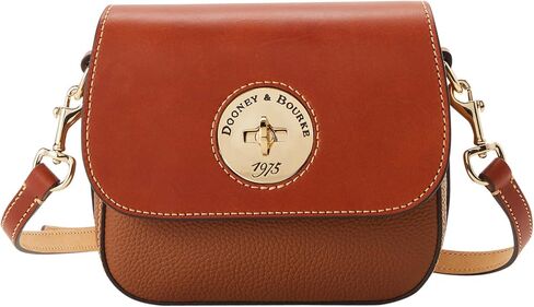 Dooney & Bourke Crossbody Bags for Women, Pebble Turnlock Flap Saddle Bag with Adjustable Shoulder Strap in Kuwait
