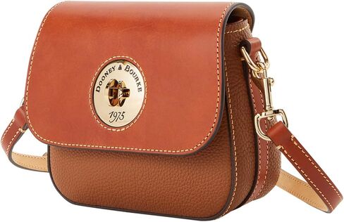Dooney & Bourke Crossbody Bags for Women, Pebble Turnlock Flap Saddle Bag with Adjustable Shoulder Strap in Kuwait