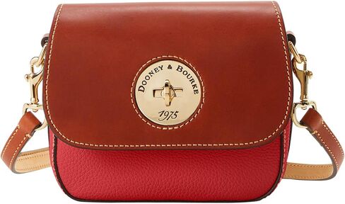 Dooney & Bourke Crossbody Bags for Women, Pebble Turnlock Flap Saddle Bag with Adjustable Shoulder Strap in Kuwait