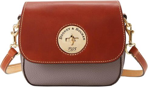 Dooney & Bourke Crossbody Bags for Women, Pebble Turnlock Flap Saddle Bag with Adjustable Shoulder Strap in Kuwait