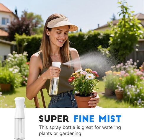 3 Pack Continuous Spray Bottles - Ultra Fine Mist Sprayer, Refillable Water Sprayer for Hairstyling, Plants, Pets, Cleaning, Skincare (6.8 OZ/200ML,White) in Kuwait