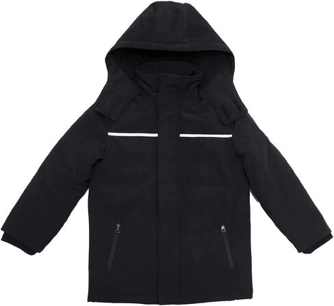 Andy & Evan Boys' Reflective Hooded Parka with Removable Hood, Winter Coat Jacket For Kids in Saudi Arabia