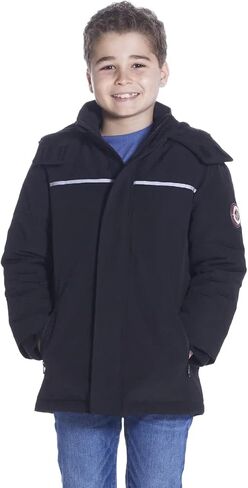 Andy & Evan Boys' Reflective Hooded Parka with Removable Hood, Winter Coat Jacket For Kids in Saudi Arabia