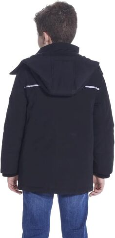 Andy & Evan Boys' Reflective Hooded Parka with Removable Hood, Winter Coat Jacket For Kids in Saudi Arabia