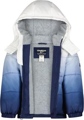 OSHKOSH B'GOSH Boys' Little Classic Heavyweight Colorblock Puffer Coat, Blue, 2T in Kuwait