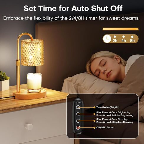 Candle Warmer Lamp with Timer Dimmer Height Adjustable Electric Candle Wax Warmer for Jar Candles Wax Melt Warmer with 2Bulbs Heater Lamp for Scented Wax for New Home Decor,House Warming Gifts in Saudi Arabia