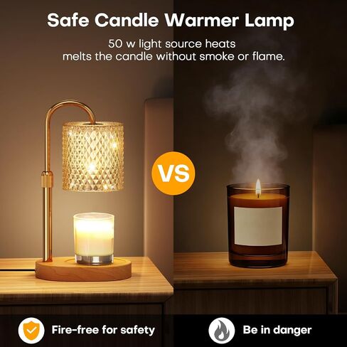 Candle Warmer Lamp with Timer Dimmer Height Adjustable Electric Candle Wax Warmer for Jar Candles Wax Melt Warmer with 2Bulbs Heater Lamp for Scented Wax for New Home Decor,House Warming Gifts in Saudi Arabia
